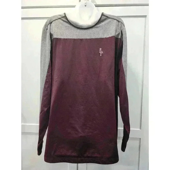 Tailorbyrd Sport Shirt Long Sleeve Quick Dry Men's Large Maroon Grey - Picture 1 of 6